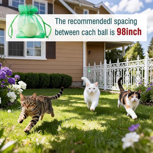 12PCS-Natural Outdoor Cat Repellent Balls,Cat Deterrent Outdoor – Effectively Protect Your Yard, Garden, and Lawn from Unwanted Cat Scratching, Digging & Spraying (L1)