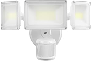 ATFOYER 75W Motion Sensor Outdoor Lights Security Lights,3 Head Motion Detection Outdoor Lights 6500K IP65 Waterproof,7500LM Flood Lights Dusk to Dawn Motion Sensor Lights for Yard Garage Porch