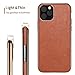 Diaclara iPhone 11 Pro Max Case Leather Handmade Prime Cover Business Thin Full Body Protective Shell with Shinning Edge Never faded for Apple-6.5'' (Brown)
