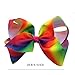 2PCS Large Hair Bows for Girls, iBiubiu 8inch Rainbow Cheer Bow Clip Boutique