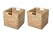 Trademark Innovations Foldable Hyacinth Storage Basket with Iron Wire Frame by (Set of 2), Natural