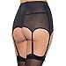 Cszxx Women's Sexy Lace High-waisted Hollow Out Suspender Garter Belt (L, Black)