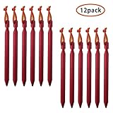 Pack of 12, 7075 Aluminum Outdoors Tent Stakes Pegs