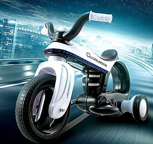niños niñas JHDUID Paseo en Triciclo eléctrico para niños en Motocicleta con Luces LED Blanco 2 3 4 5 6 años de Edad Bicicletas