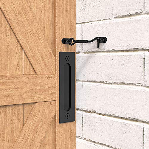 Homlux Heavy Duty 12" Pull and Flush Sliding Barn Door Handle Set with