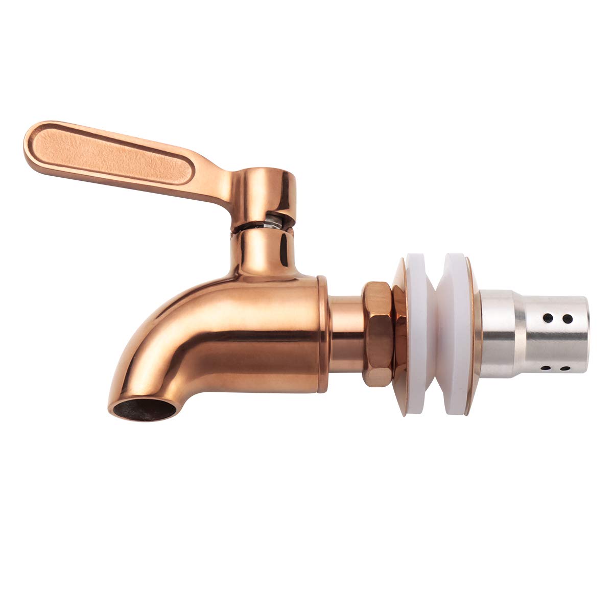 Beverage Dispenser Replacement Spigot Stainless Steel Polished Finished, Drink Dispenser Wine Barrel Spigot Faucet Tap with Anti-Clogging Cap