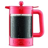 Bodum Bean Cold Brew Coffee Maker, Press, Plastic, 1.5 Liter, 51 Ounce, Red