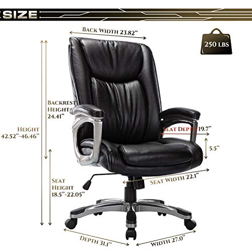 RIMIKING Ergonomic Memory Foam Executive Office Chair Adjustable Height Builtin Lumbar