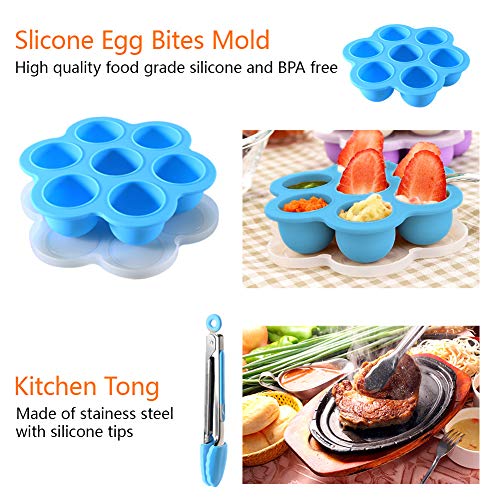 Delicacy Instant Pot Accessories Set Compatible with 5,6,8Qt - 7 PCS Pressure Cooker Accessories with Steamer Baskets,Non-stick Springform Pan,Egg Rack,Egg Bites Mold,Kitchen Tong, Dish Clip,Oven Mitt