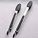 Silicone Tongs, NYKKOLA Premium quality Silicone Stainless Steel Tongs Silicone Cooking Utensils 2 Pack (9inch & 12inch in Graphite Gray Black)