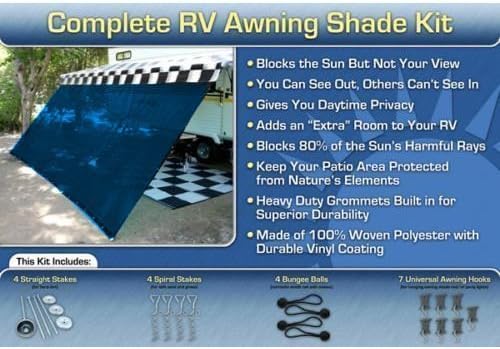 RV Awning Awning Shade Complete Kit 8x10 (Blue)