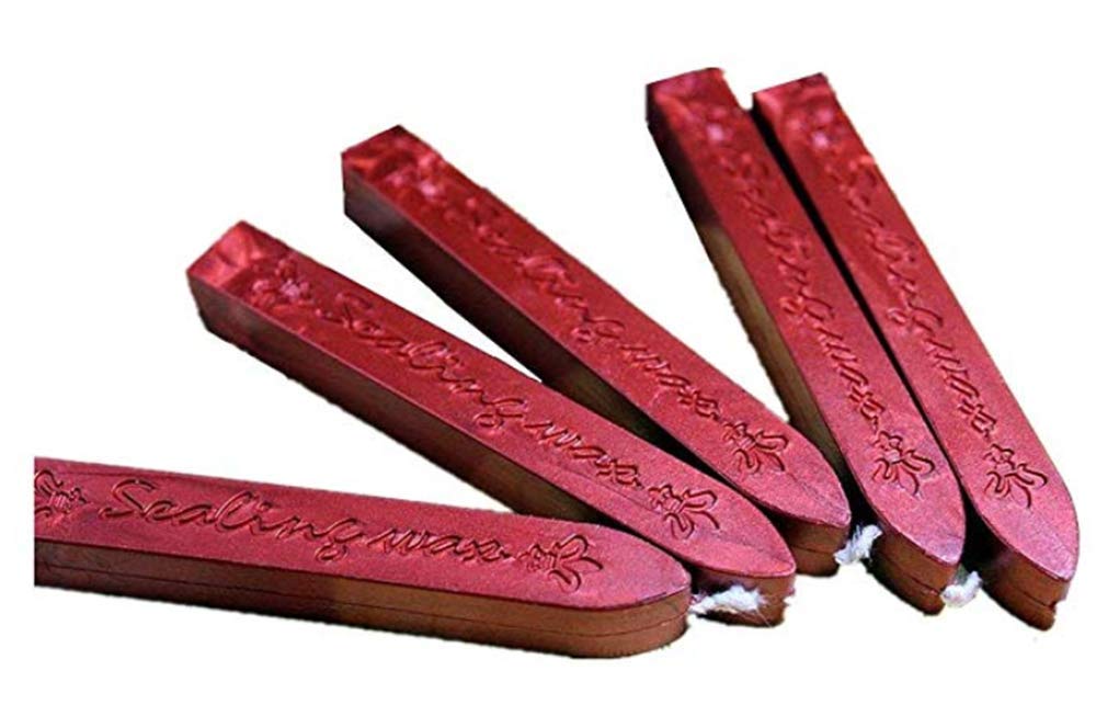Manuscript Sealing Seal Wax Sticks Wicks for Postage Letter (5PCS Wine Red) โ image 1