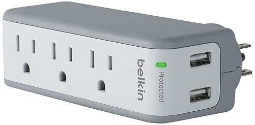 GE 6-Outlet Extender, Sde Access Wall Tap, 3-Prong, Multple Plug