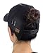 C.C Ponycap Messy High Bun Ponytail Adjustable Glitter Mesh Trucker Baseball Cap, Black