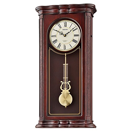 Seiko 'WALL-MUSICAL' Wood Shelf Clock, Color:Dark Brown (Model: QXM361BLH)