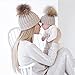 oenbopo 2PCS Parent-Child Hat Warmer, Mother & Baby Daughter/Son Winter Warm Knit Hat Family Crochet Beanie Ski Cap