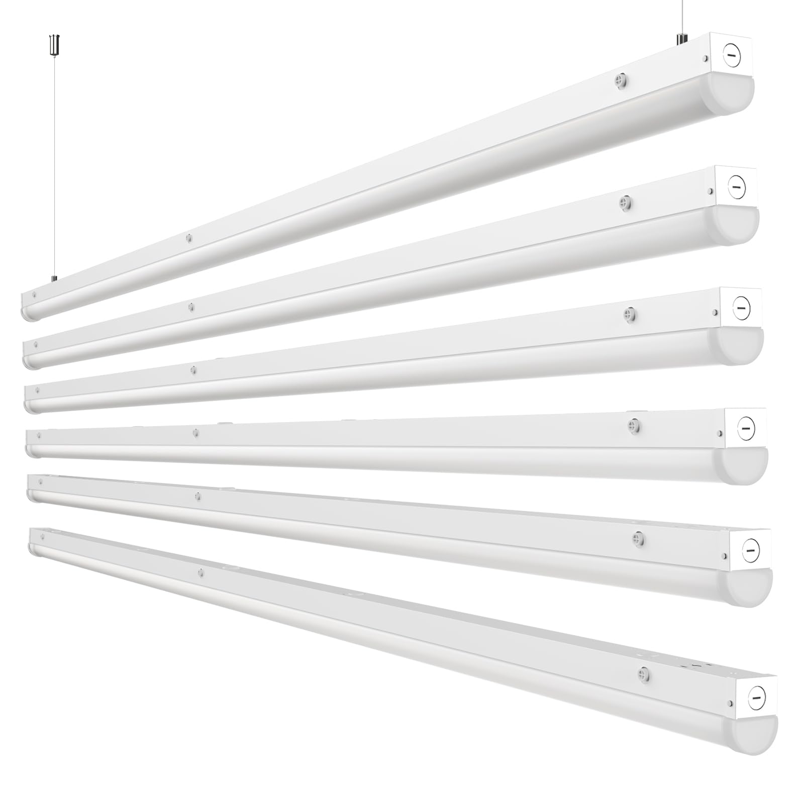 Photo 1 of HYPERLITE 8 Foot LED Light Fixture: 80/70/60W Led Linear Strip Fixture 3500K/4000K/5000K CCT Selectable 1-10V Dimmable UL Listed 130lm/w Commercial LED Shop Lights for Garage Warehouse 6pack