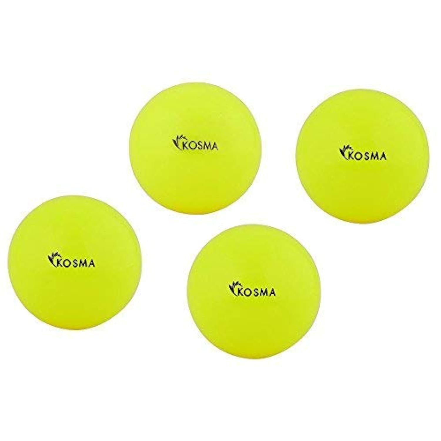 Kosma Wind Cricket Balls - Pack of 4 | Soft Training Balls for Indoor & Outdoor Practice | Fluorescent Yellow | Lightweight Coaching Balls