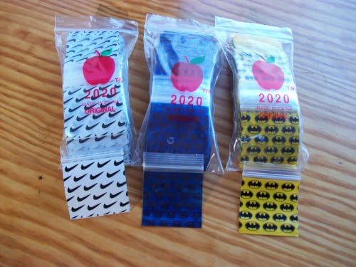 Printed Mini- Re-Sealable Bags/Baggies-300 - 2" x 2" Popular Combo (Superman,Batman &amp; Nike)