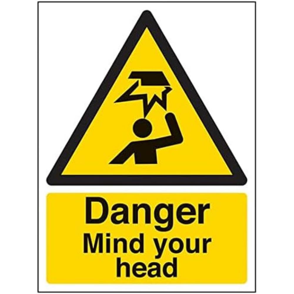 V Safety Warning General - Danger Mind Your Head - 200 X 300mm — image 1