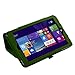 Mama Mouth PU Leather Folio 2-Folding Stand Cover for Insignia Flex 8 Bundle with Stylus - Green