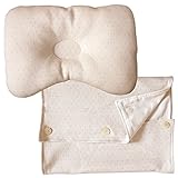 (* Basic Dot & Cover ) Organic Cotton Baby Protective Sleeping Pillow.From Newborn Prevent from flat head.Natural Organic