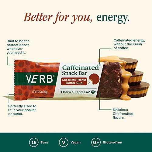 Verb Energy Chocolate Peanut Butter Cup Caffeinated Snack Bars 90