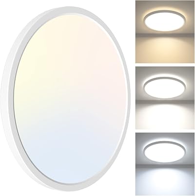 zemty 24W LED Ceiling Light 2100LM 3 Color Temp 3000K 4500K 6000K Round