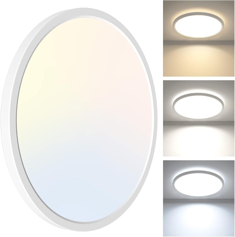 zemty 24W LED Ceiling Light 2100LM 3 Color Temp 3000K 4500K 6000K Round