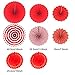 Recosis Hanging Paper Fan Set, Tissue Paper Pom Poms Flower Fan and Honeycomb Balls for Birthday Baby Shower Wedding Festival Decorations - Red