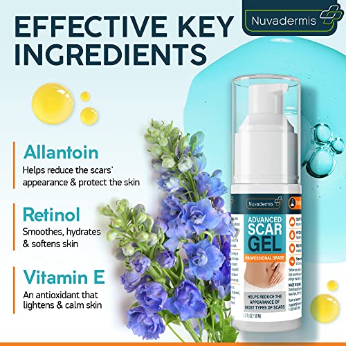 NUVADERMIS Scar Cream Gel Retinol, Allantoin, Vitamin E, Betaine C