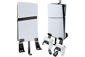 Chanvoo Metal Wall Mount for PS5/PS5 Slim/ PS5 Pro, Behind TV Wall Holder Bracket Kit Compatible with PS5/PS5 Slim Disc & Digital Edition Console (Black)