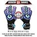 Renegade GK Vortex Strom Goalie Gloves | 3.5+3mm Hyper Grip & 4mm Duratek | Black, Purple, & Blue Soccer Goalkeeper Gloves (Size 7, Youth, Roll Cut, Level 3)
