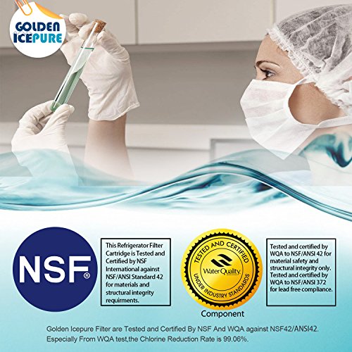Golden IcePure Refrigerator Water Filter Replacement (3PACK )Compatible with KENMORE 469006, 469992, MAYTAG UKF8001, UKF8001P, AMANA UKF8001AXX, AQUA FRESH WF295, SWIFT GREEN SGF-M10 and more