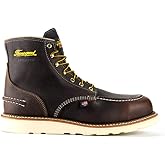 Thorogood 1957 Series 6” Waterproof Moc Toe Work Boots for Men - Soft Toe, Full-Grain Leather with Slip-Resistant Wedge Outsole and Shock-Absorbing Footbed