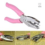 Handheld 1 Hole Punch - Heart Shape, Metal Paper Punch with Skid-Resistant Pink Grip, 36mm Depth Craft Punch For Home Decoration Scrapbooking Tool Office Binding Supplies