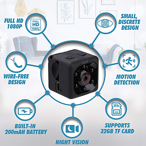Mini Spy Camera with SD Card Included Full HD 1080p with Motion