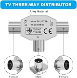 AXFEE 2-Way Digital TV Aerial Splitter 1 Male to 2 Female Shielded view 4