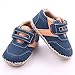 Lidiano Baby Boy Toddler Dull Polish Non Slip Rubber Sole Sneakers 0-18 Months (12-18 Months, Blue & Orange)