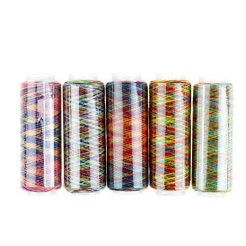 DINGJIN 10 Pcs Rainbow Color Sewing Thread DIY Embroidery Sewing Yarn Knitting Thread (Each 120 Yards)