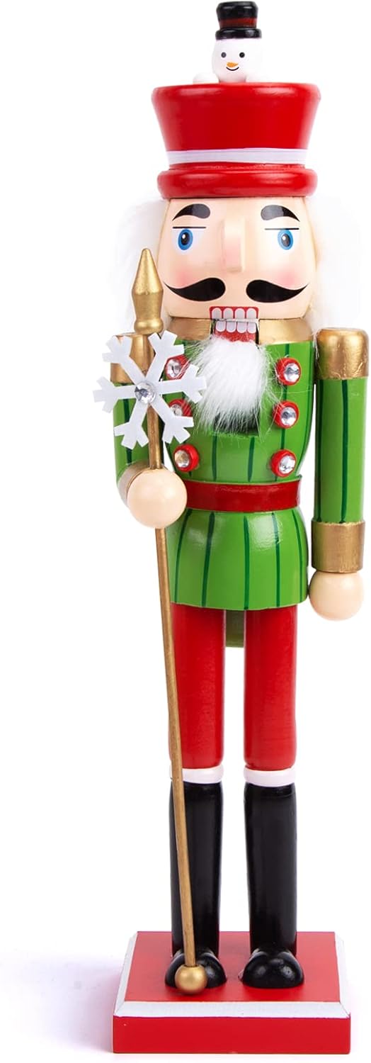 Nutcrackers - AMOR PRESENT Christmas Nutcracker, 15 Inch Wooden Nutcracker Soldier Decorations for Table Countertops Corners Fireplaces Windowsill Holiday Decor