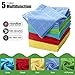 MASTERTOP 25Pcs 5 Different Multipurpose Cleaning Cloth, Microfiber Cleaning Towels/Rags/Wash Cloths for Household and Car, 5 Colors Rags, 13.2