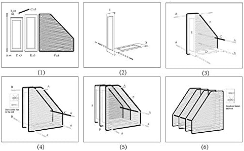 Aktenhalter aus Metall Dateirack mit 3 Mesh Fächern stapelbarer