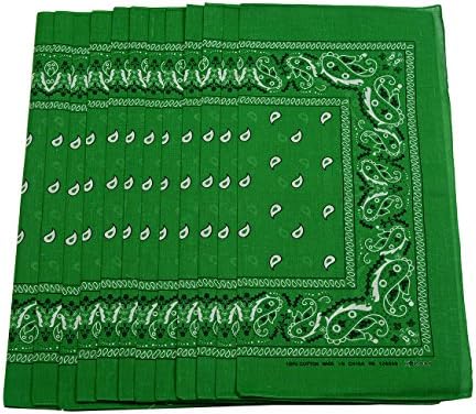 Paisley & Graphic Design Bandana Scarf 12-Pack (100% Cotton)