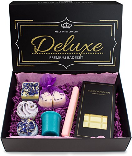 BRUBAKER Handmade"Deluxe Lavender" Bath Bombs, Bath Melts Bath Truffles Gift Set - All Natural and Vegan Ingredients - Shea Butter, Cocoa Butter and Olive Oil Moisturizes Dry Skin