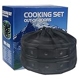 Suliper Camping Cookware Mess Kit Backpacking Gear & Hiking Outdoors Bug Out Bag Cooking Equipment Cookset | Lightweight, Compact, Durable Pot Pan Bowls – Free Folding Spork, Nylon Bag
