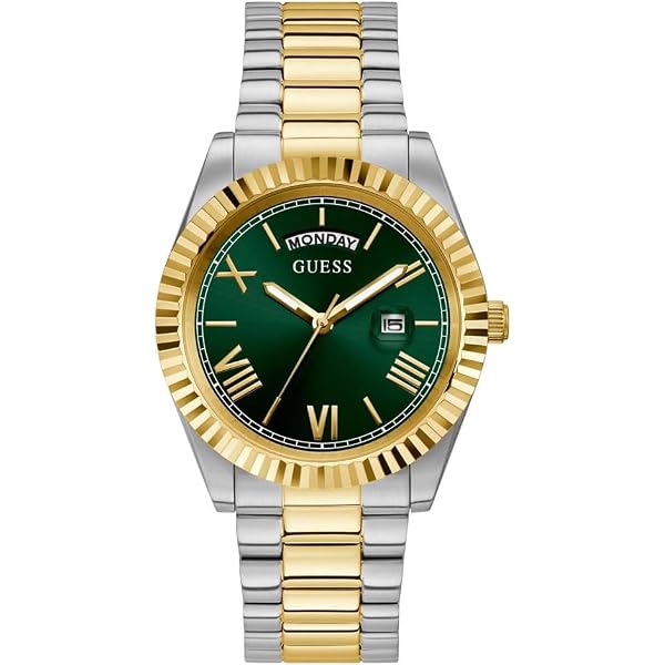 GUESS Orologio Da Uomo Al Quarzo GW0220G1, Cinturino In Acciaio Inox Argento, Quadrante Blu, Funzione Giorno-data, Bracciale A Cinque Maglie