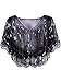 Vijiv Womens Vintage 1920s Shawl Beaded Sequin Deco Evening Cape Shrug Bolero Flapper Cover Up