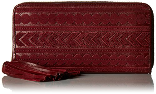 Fossil Emma Large Zip  Wallet,Wine,One Size