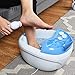 Giantex Foot Bath Massager Spa, Warm Heat Bubbles 4-Head Electric Handheld Pedicure Scrubber Removable Cover Vibration Massage, Double-Layer Barrel Non-Cracking Foot Baths w/Callus Remover (Blue)